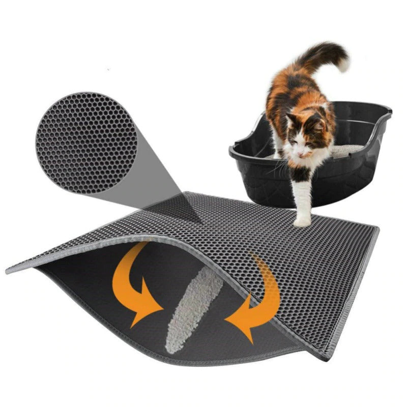  Gorilla Grip Honeycomb Cat Mat, Traps Litter, Two Layer  Trapping Kitty Mats, Less Waste, Soft On Paws, Indoor Box Supplies and  Essentials, Feeding Trap, Water Resistant on Floors, 30x24 Gray 
