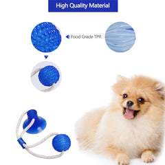 Rubber Ball Toy With Suction Cup- dog toy