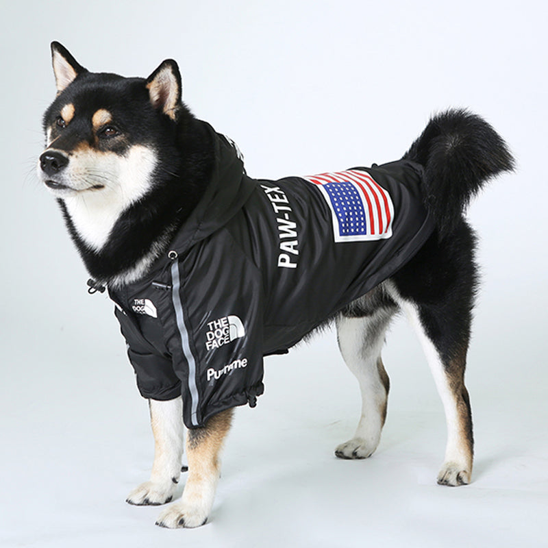 'The Dog Face' USA flag black coat S-5XL