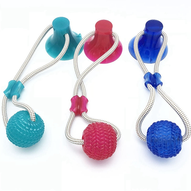 Rubber Ball Toy With Suction Cup- dog toy