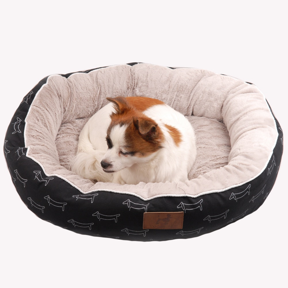 Pet bed - Dachshund Pattern - Black