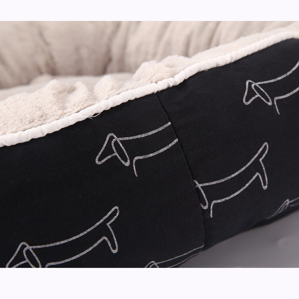 Pet bed - Dachshund Pattern - Black