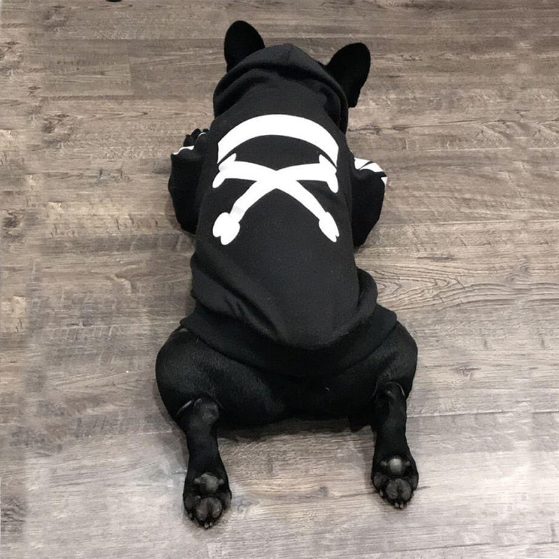 'woof white' dog hoodie