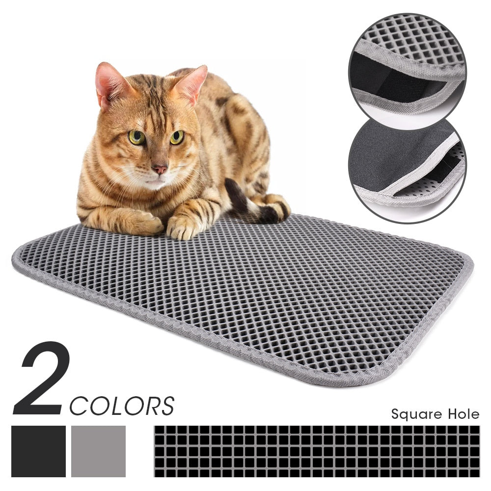 Washable pet cat litter mats for indoor floor corner pads under box extra  large