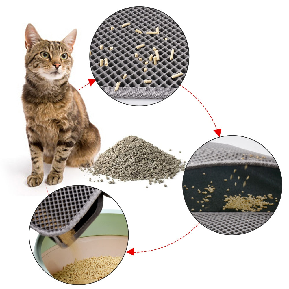 Gorilla Grip Honeycomb Cat Mat, Traps Litter, Two Layer Trapping