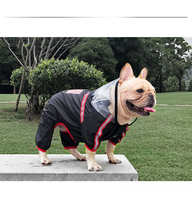 The Dog Face black raincoat with transparent visor